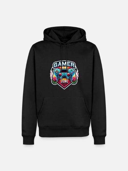 Gamer Zone - Controller Illustration - Men’s Premium Organic Hoodie - black