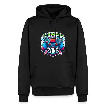 Gamer Zone - Controller Illustration - Männer Premium Bio Hoodie - Schwarz - Vorne - Nico (187cm)