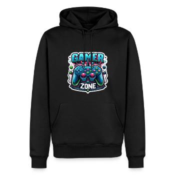 Gamer Zone - Controller Illustration - Männer Premium Bio Hoodie - Schwarz - Vorne - Nico (187cm)