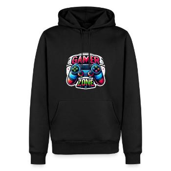 Gamer Zone - Controller Illustration - Männer Premium Bio Hoodie - Schwarz - Vorne - Nico (187cm)