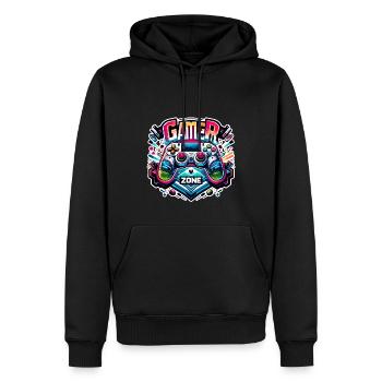 Gamer Zone - Controller Illustration - Männer Premium Bio Hoodie - Schwarz - Vorne - Nico (187cm)