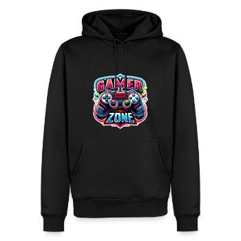 Gamer Zone - Controller Illustration - Männer Premium Bio Hoodie - Schwarz - Vorne - Nico (187cm)