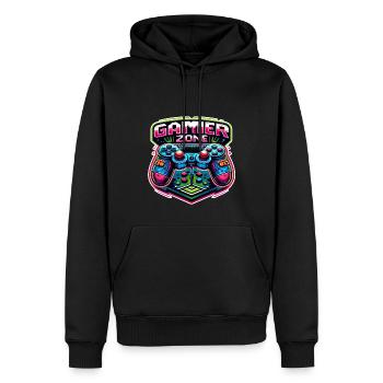 Gamer Zone - Controller Illustration - Männer Premium Bio Hoodie - Schwarz - Vorne - Nico (187cm)