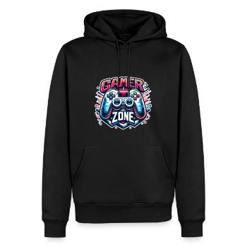 Gamer Zone - Controller Illustration - Männer Premium Bio Hoodie - Schwarz - Vorne - Nico (187cm)