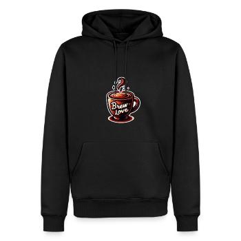 Brew Love - Kaffeetasse Illustration - Männer Premium Bio Hoodie - Schwarz - Vorne - Nico (187cm)