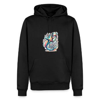 Rêvez grand - Illustration d’étoile filante - Sweat à capuche Premium bio Homme - noir - Devant - Nico (187cm)