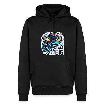 Rêvez grand - Illustration d’étoile filante - Sweat à capuche Premium bio Homme - noir - Devant - Nico (187cm)