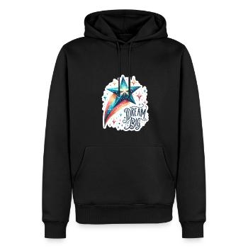 Rêvez grand - Illustration d’étoile filante - Sweat à capuche Premium bio Homme - noir - Devant - Nico (187cm)