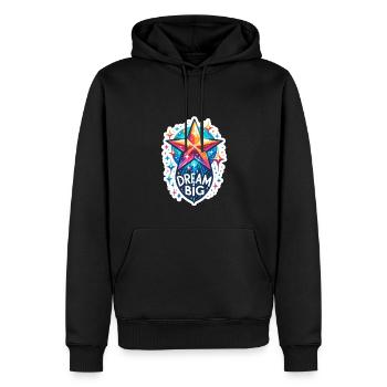 Rêvez grand - Illustration d’étoile filante - Sweat à capuche Premium bio Homme - noir - Devant - Nico (187cm)