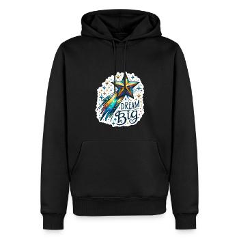 Rêvez grand - Illustration d’étoile filante - Sweat à capuche Premium bio Homme - noir - Devant - Nico (187cm)