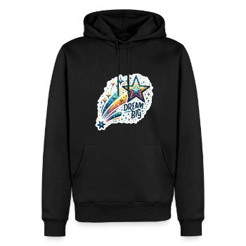 Rêvez grand - Illustration d’étoile filante - Sweat à capuche Premium bio Homme - noir - Devant - Nico (187cm)