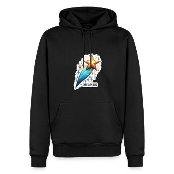 Rêvez grand - Illustration d’étoile filante - Sweat à capuche Premium bio Homme - noir - Devant - Nico (187cm)