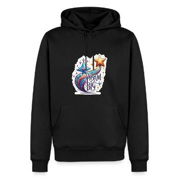 Rêvez grand - Illustration d’étoile filante - Sweat à capuche Premium bio Homme - noir - Devant - Nico (187cm)