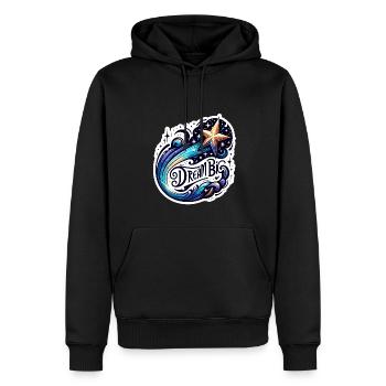 Rêvez grand - Illustration d’étoile filante - Sweat à capuche Premium bio Homme - noir - Devant - Nico (187cm)