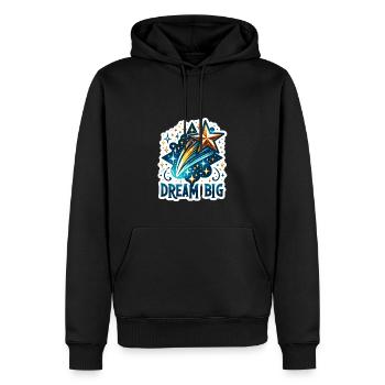 Rêvez grand - Illustration d’étoile filante - Sweat à capuche Premium bio Homme - noir - Devant - Nico (187cm)