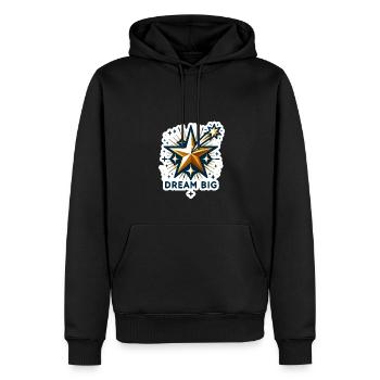 Rêvez grand - Illustration d’étoile filante - Sweat à capuche Premium bio Homme - noir - Devant - Nico (187cm)