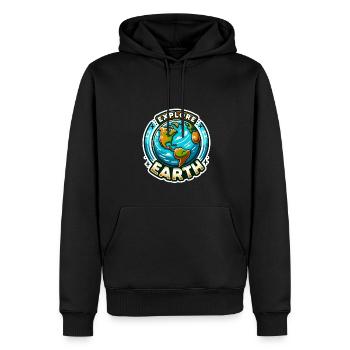 Explorez la Terre - Illustration de la Terre - Sweat à capuche Premium bio Homme - noir - Devant - Nico (187cm)
