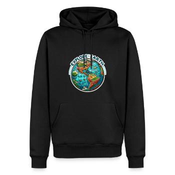 Explore Earth - Erde Illustration - Männer Premium Bio Hoodie - Schwarz - Vorne - Nico (187cm)