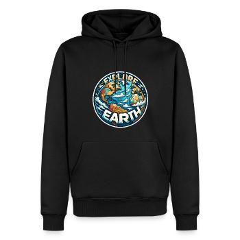 Explorez la Terre - Illustration de la Terre - Sweat à capuche Premium bio Homme - noir - Devant - Nico (187cm)