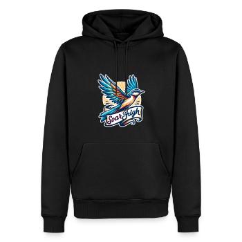 Soar High - Vogel Illustration - Männer Premium Bio Hoodie - Schwarz - Vorne - Nico (187cm)