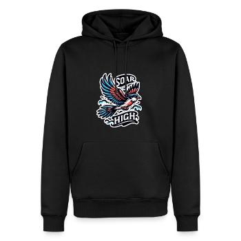 Soar High - Vogel Illustration - Männer Premium Bio Hoodie - Schwarz - Vorne - Nico (187cm)