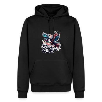 Soar High - Vogel Illustration - Männer Premium Bio Hoodie - Schwarz - Vorne - Nico (187cm)