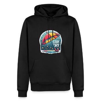 Stay Dry - Umbrella Illustration - Men’s Premium Organic Hoodie - black - Front - Nico (187cm)