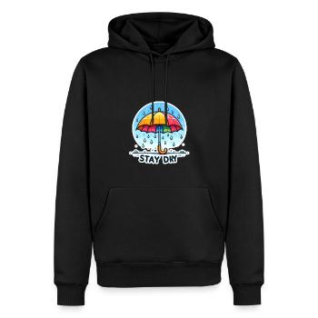 Stay Dry - Umbrella Illustration - Men’s Premium Organic Hoodie - black - Front - Nico (187cm)