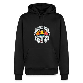 Stay Dry - Umbrella Illustration - Men’s Premium Organic Hoodie - black - Front - Nico (187cm)