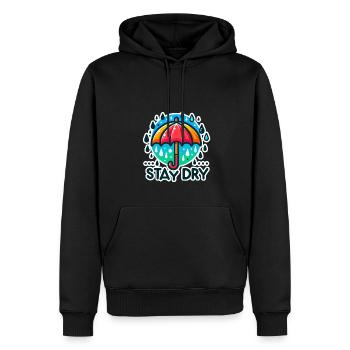 Stay Dry - Umbrella Illustration - Men’s Premium Organic Hoodie - black - Front - Nico (187cm)