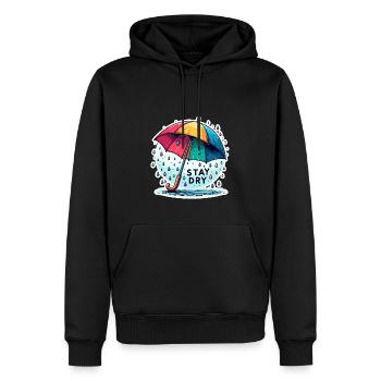 Stay Dry - Umbrella Illustration - Men’s Premium Organic Hoodie - black - Front - Nico (187cm)
