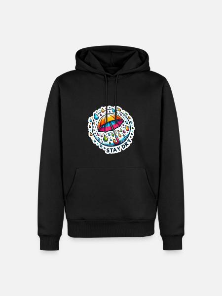 Stay Dry - Umbrella Illustration - Men’s Premium Organic Hoodie - black