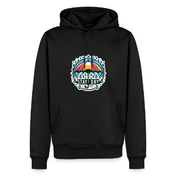 Stay Dry - Umbrella Illustration - Men’s Premium Organic Hoodie - black - Front - Nico (187cm)