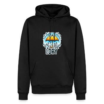 Stay Dry - Umbrella Illustration - Men’s Premium Organic Hoodie - black - Front - Nico (187cm)