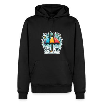 Stay Dry - Umbrella Illustration - Men’s Premium Organic Hoodie - black - Front - Nico (187cm)