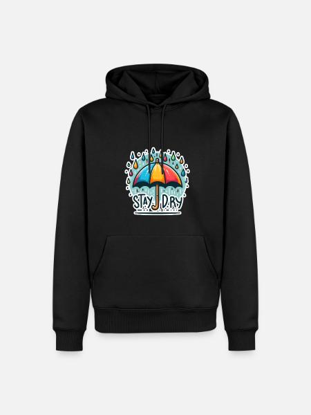 Stay Dry - Umbrella Illustration - Men’s Premium Organic Hoodie - black