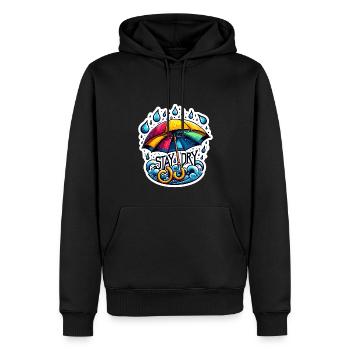 Stay Dry - Umbrella Illustration - Men’s Premium Organic Hoodie - black - Front - Nico (187cm)