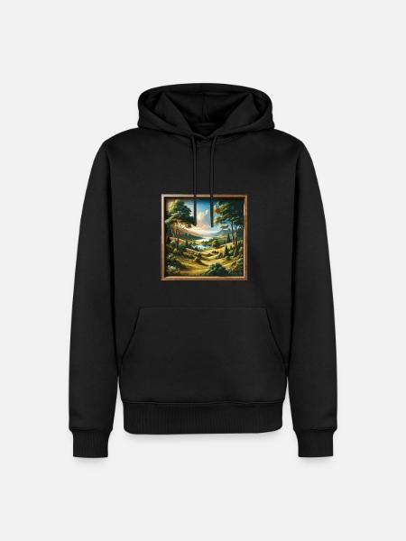 Landschaft - Illustration - Männer Premium Bio Hoodie - Schwarz