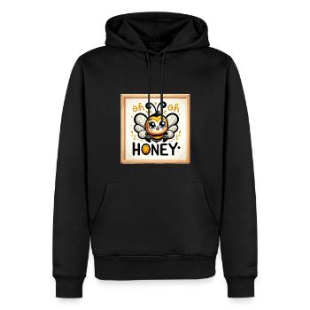 Oh Honey - Bienen Illustration - Männer Premium Bio Hoodie - Schwarz - Vorne - Nico (187cm)