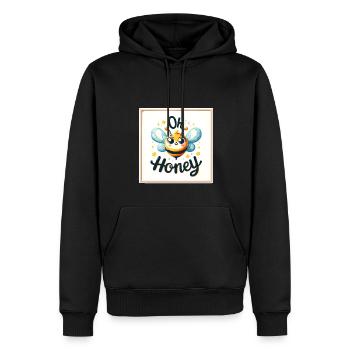 Oh Honey - Bienen Illustration - Männer Premium Bio Hoodie - Schwarz - Vorne - Nico (187cm)