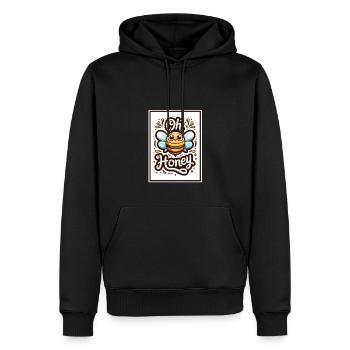 Oh Honey - Bienen Illustration - Männer Premium Bio Hoodie - Schwarz - Vorne - Nico (187cm)