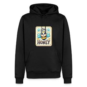 Oh Honey - Bienen Illustration - Männer Premium Bio Hoodie - Schwarz - Vorne - Nico (187cm)