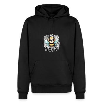 Oh Honey - Bienen Illustration - Männer Premium Bio Hoodie - Schwarz - Vorne - Nico (187cm)
