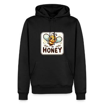 Oh Honey - Bienen Illustration - Männer Premium Bio Hoodie - Schwarz - Vorne - Nico (187cm)