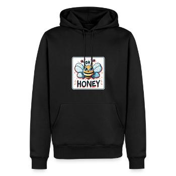 Oh Honey - Bienen Illustration - Männer Premium Bio Hoodie - Schwarz - Vorne - Nico (187cm)