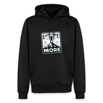 En savoir plus - Wanderer - Sweat à capuche Premium bio Homme - noir - Devant - Nico (187cm)