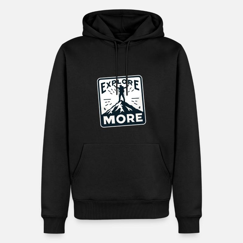 Explore more - Wanderer - Men’s Premium Organic Hoodie - black