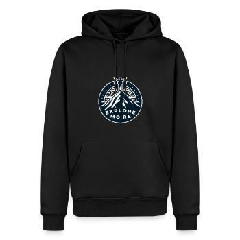 En savoir plus - Wanderer - Sweat à capuche Premium bio Homme - noir - Devant - Nico (187cm)