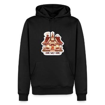 Home Sweet Home - Illustration de maison - Sweat à capuche Premium bio Homme - noir - Devant - Nico (187cm)