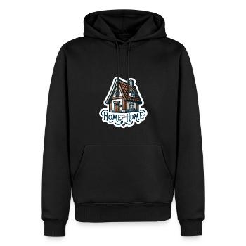 Home Sweet Home - Illustration de maison - Sweat à capuche Premium bio Homme - noir - Devant - Nico (187cm)